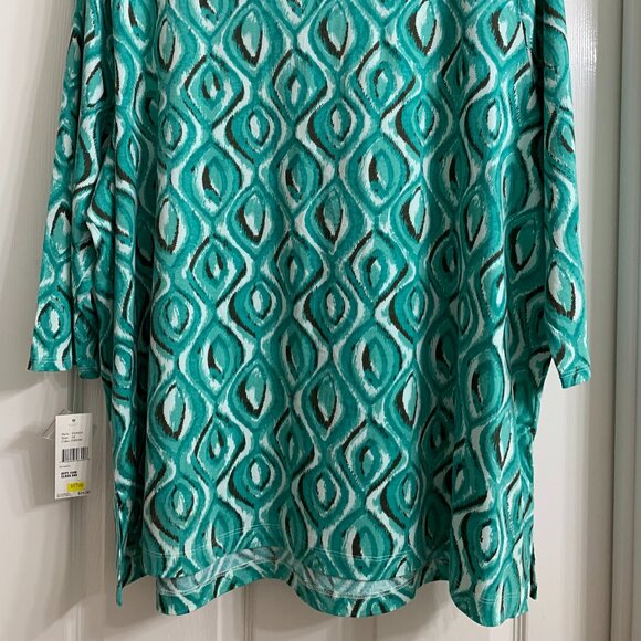 Jason Maxwell Women's Multi-Color Tunic Blouse, Size 3X, NWT - Picture 4 of 5